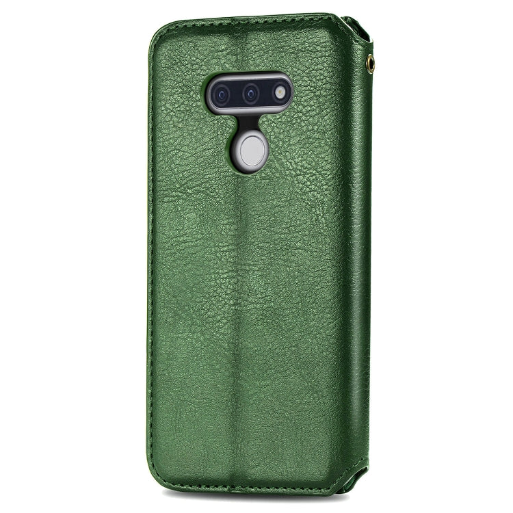 For LG Style3 L-41A Cubic Grid Pressed Horizontal Flip Magnetic PU Leather Case with Holder & Card Slots & Wallet