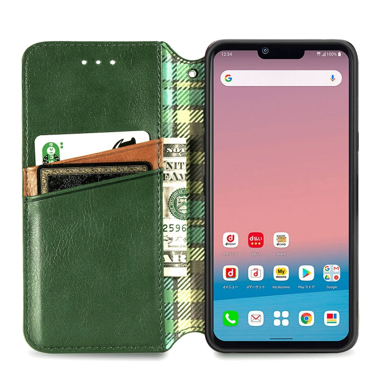 For LG Style3 L-41A Cubic Grid Pressed Horizontal Flip Magnetic PU Leather Case with Holder & Card Slots & Wallet