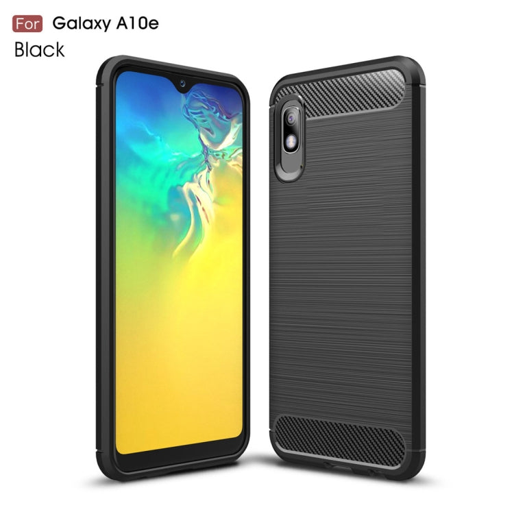 Brushed Texture Carbon Fiber TPU Case for Galaxy A10e(Black)