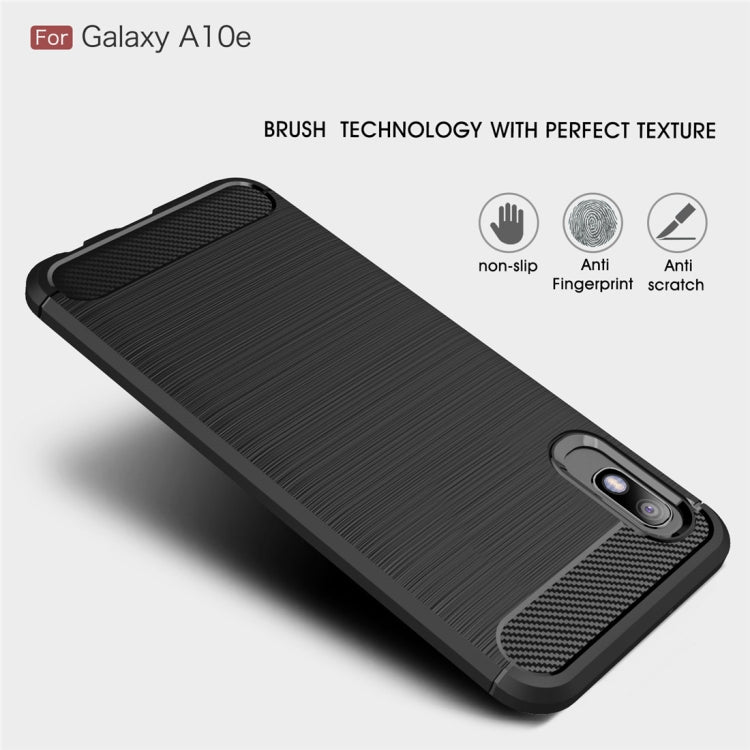 Brushed Texture Carbon Fiber TPU Case for Galaxy A10e(Black)