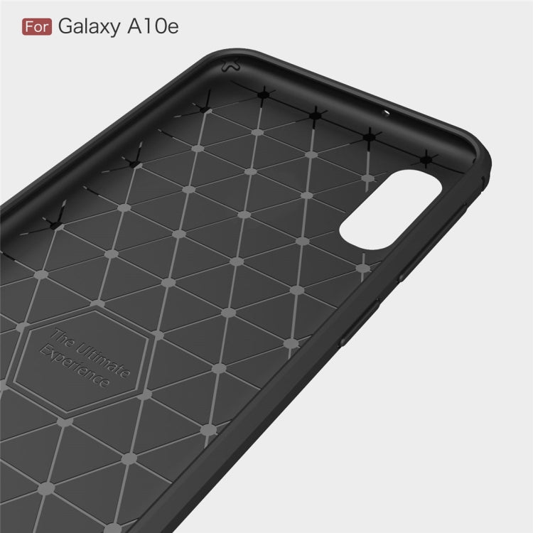 Brushed Texture Carbon Fiber TPU Case for Galaxy A10e(Black)
