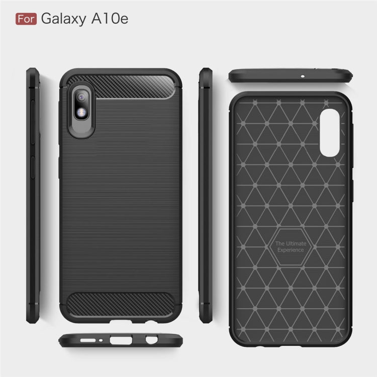 Brushed Texture Carbon Fiber TPU Case for Galaxy A10e(Black)