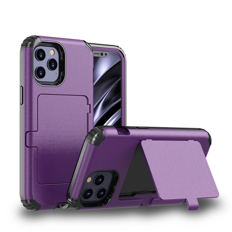 For iPhone 12 mini Dustproof Pressure-proof Shockproof PC + TPU Case with Card Slot & Mirror