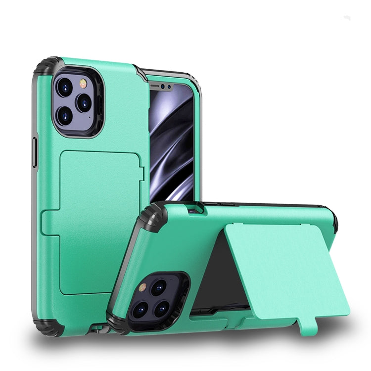 For iPhone 12 mini Dustproof Pressure-proof Shockproof PC + TPU Case with Card Slot & Mirror
