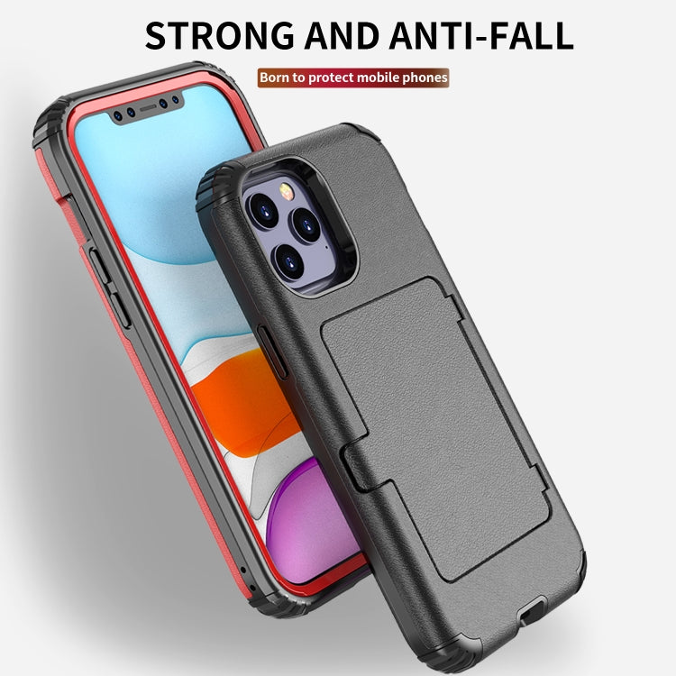 For iPhone 12 mini Dustproof Pressure-proof Shockproof PC + TPU Case with Card Slot & Mirror