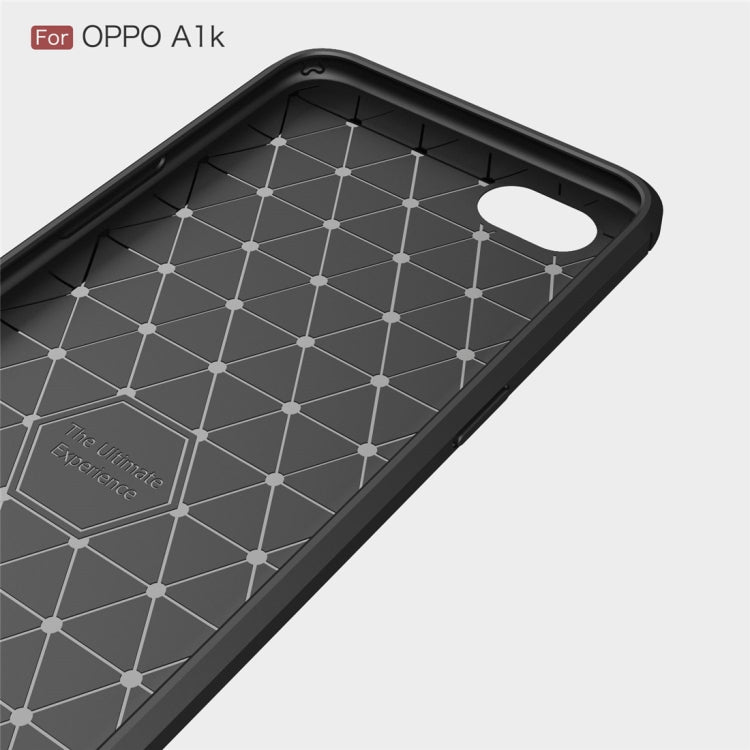 Brushed Texture Carbon Fiber TPU Case for OPPO A1K(Red)