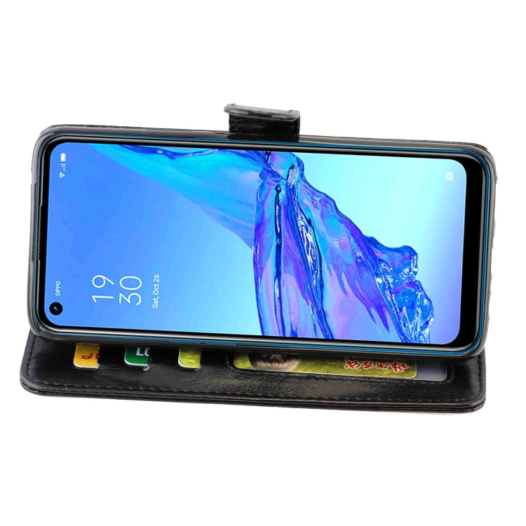 For OPPO A53 Crazy Horse Texture Leather Horizontal Flip Protective Case with Holder & Card Slots & Wallet & Photo Frame