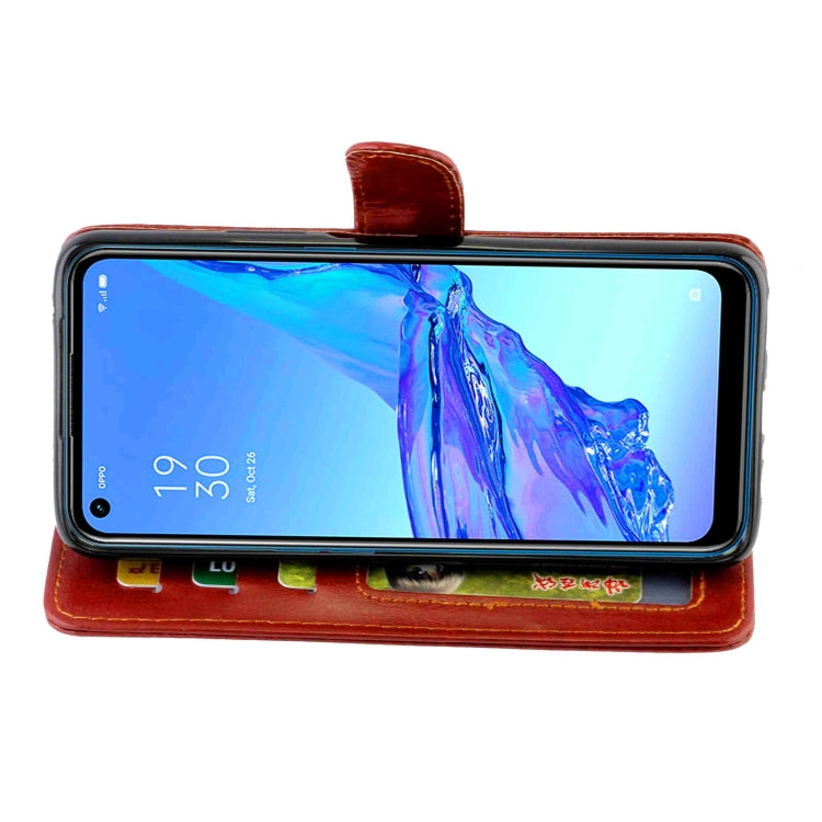 For OPPO A53 Crazy Horse Texture Leather Horizontal Flip Protective Case with Holder & Card Slots & Wallet & Photo Frame