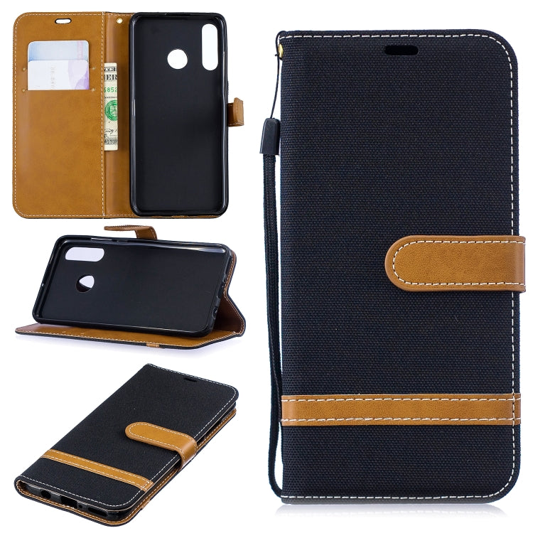 Color Matching Denim Texture Leather Case for Huawei P30 Lite, with Holder & Card Slots & Wallet & Lanyard
