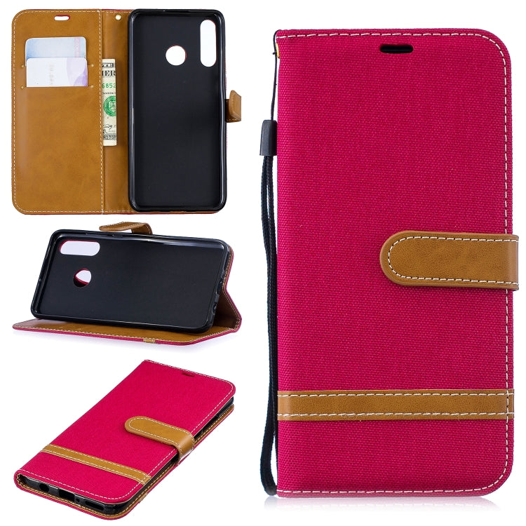 Color Matching Denim Texture Leather Case for Huawei P30 Lite, with Holder & Card Slots & Wallet & Lanyard