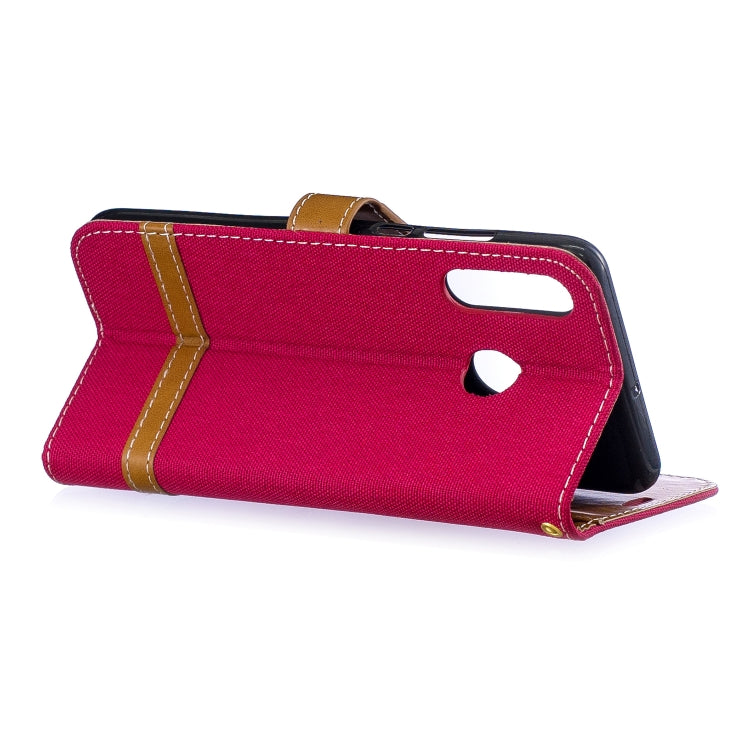 Color Matching Denim Texture Leather Case for Huawei P30 Lite, with Holder & Card Slots & Wallet & Lanyard