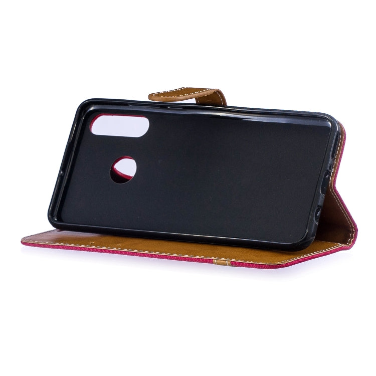 Color Matching Denim Texture Leather Case for Huawei P30 Lite, with Holder & Card Slots & Wallet & Lanyard