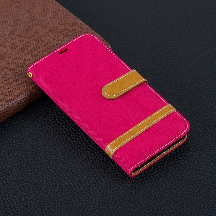 Color Matching Denim Texture Leather Case for Huawei P30 Lite, with Holder & Card Slots & Wallet & Lanyard