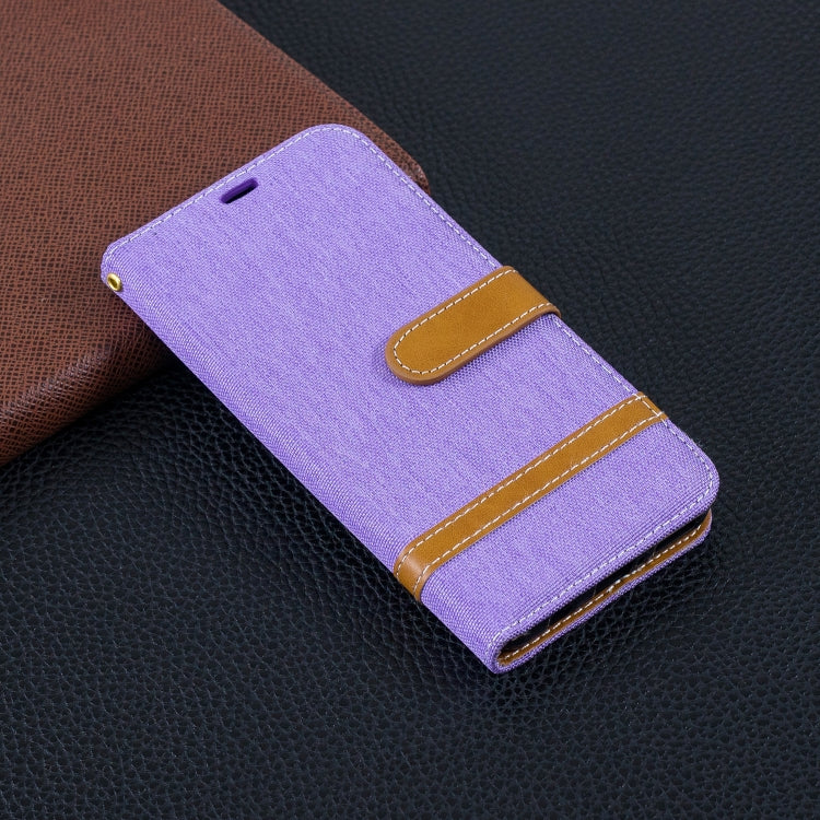 Color Matching Denim Texture Leather Case for Huawei P30 Lite, with Holder & Card Slots & Wallet & Lanyard
