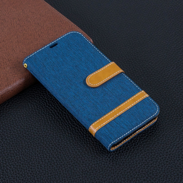 Color Matching Denim Texture Leather Case for Huawei P30 Lite, with Holder & Card Slots & Wallet & Lanyard