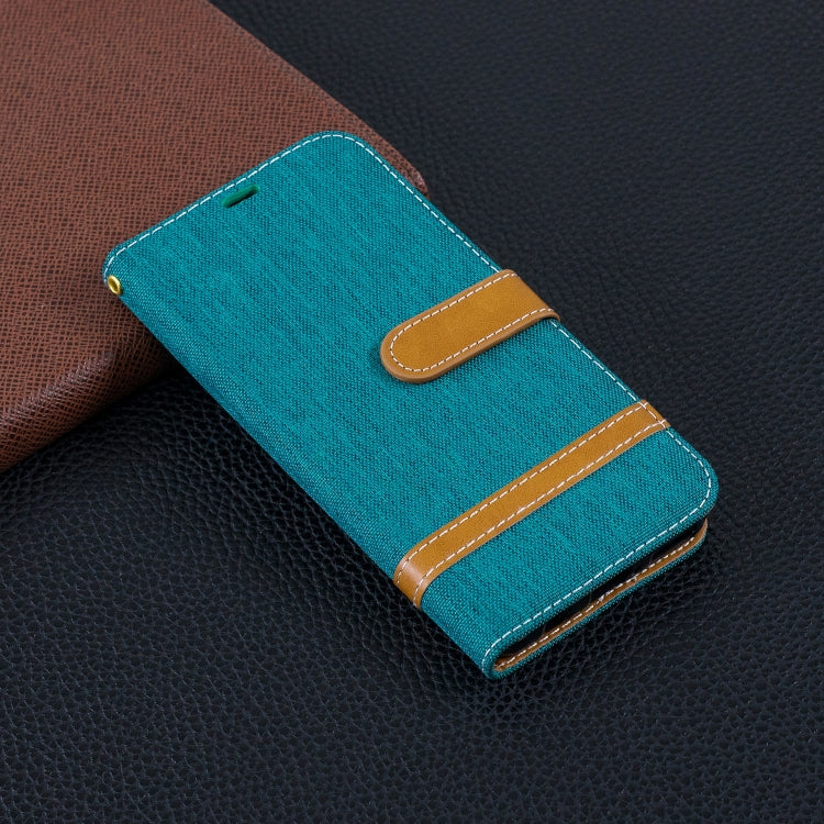 Color Matching Denim Texture Leather Case for Huawei P30 Lite, with Holder & Card Slots & Wallet & Lanyard