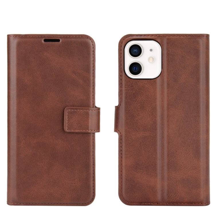 For iPhone 12 mini Retro Calf Pattern Buckle Horizontal Flip Leather Case with Holder & Card Slot & Wallet