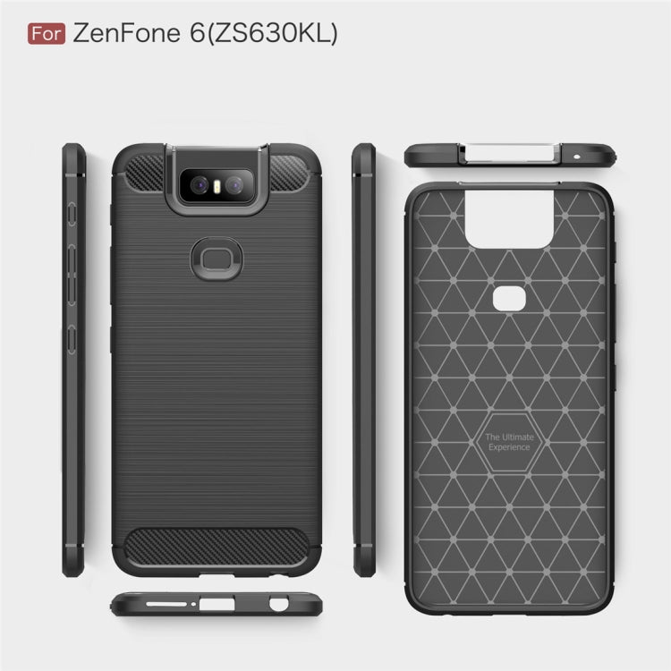 Brushed Texture Carbon Fiber TPU Case for Asus Zenfone 6 ZS630KL
