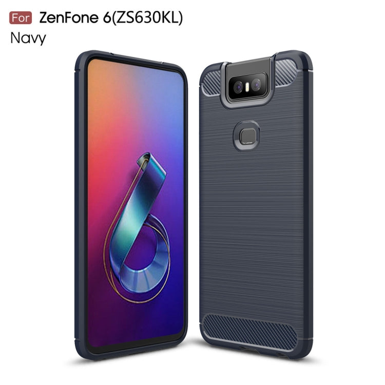 Brushed Texture Carbon Fiber TPU Case for Asus Zenfone 6 ZS630KL