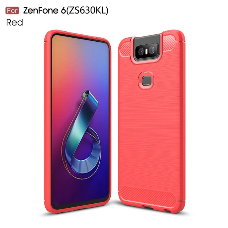 Brushed Texture Carbon Fiber TPU Case for Asus Zenfone 6 ZS630KL