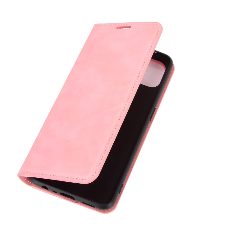For OPPO Reno4 SE Retro-skin Business Magnetic Suction Leather Case with Holder & Card Slots & Wallet