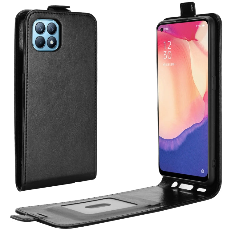 For OPPO RENO 4 SE R64 Texture Single Vertical Flip Leather Protective Case with Card Slots & Photo Frame