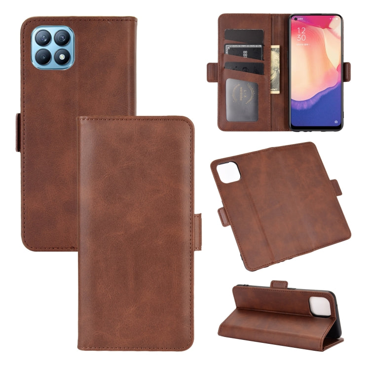 For OPPO Reno4 SE Dual-side Magnetic Buckle Horizontal Flip Leather Case with Holder & Card Slots & Wallet