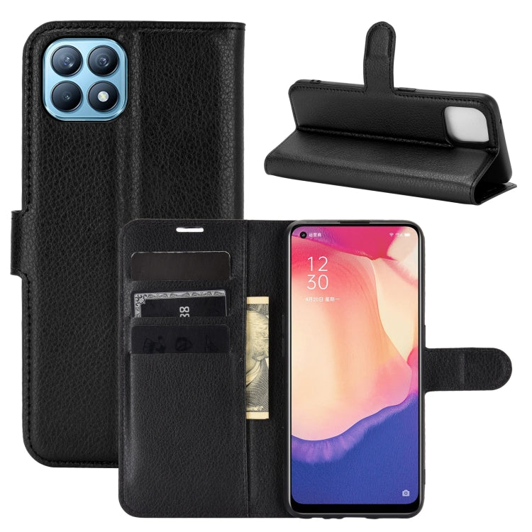 For OPPO Reno4 SE Litchi Texture Horizontal Flip Protective Case with Holder & Card Slots & Wallet