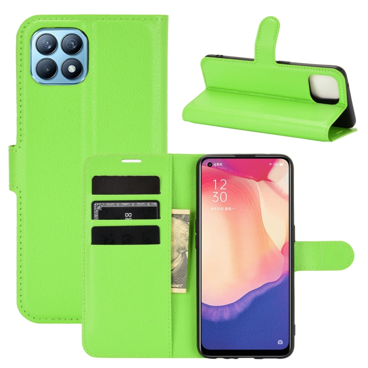 For OPPO Reno4 SE Litchi Texture Horizontal Flip Protective Case with Holder & Card Slots & Wallet