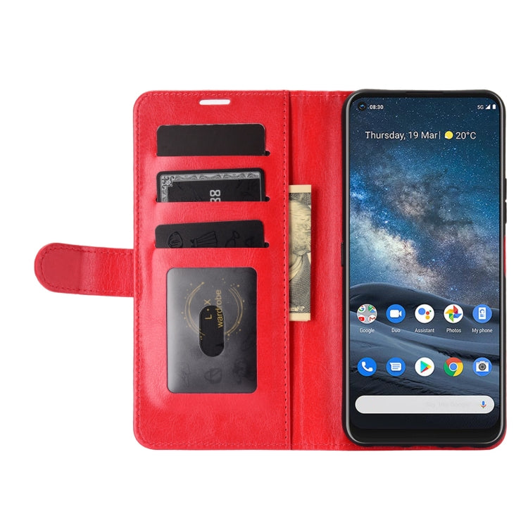 For Nokia 8.3 R64 Texture Single Horizontal Flip Protective Case with Holder & Card Slots & Wallet& Photo Frame