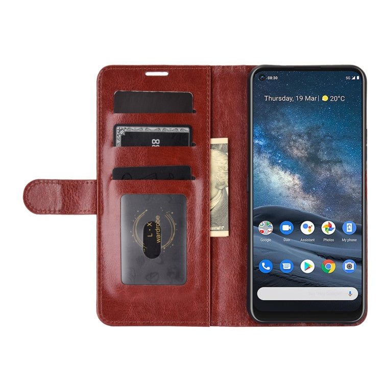 For Nokia 8.3 R64 Texture Single Horizontal Flip Protective Case with Holder & Card Slots & Wallet& Photo Frame