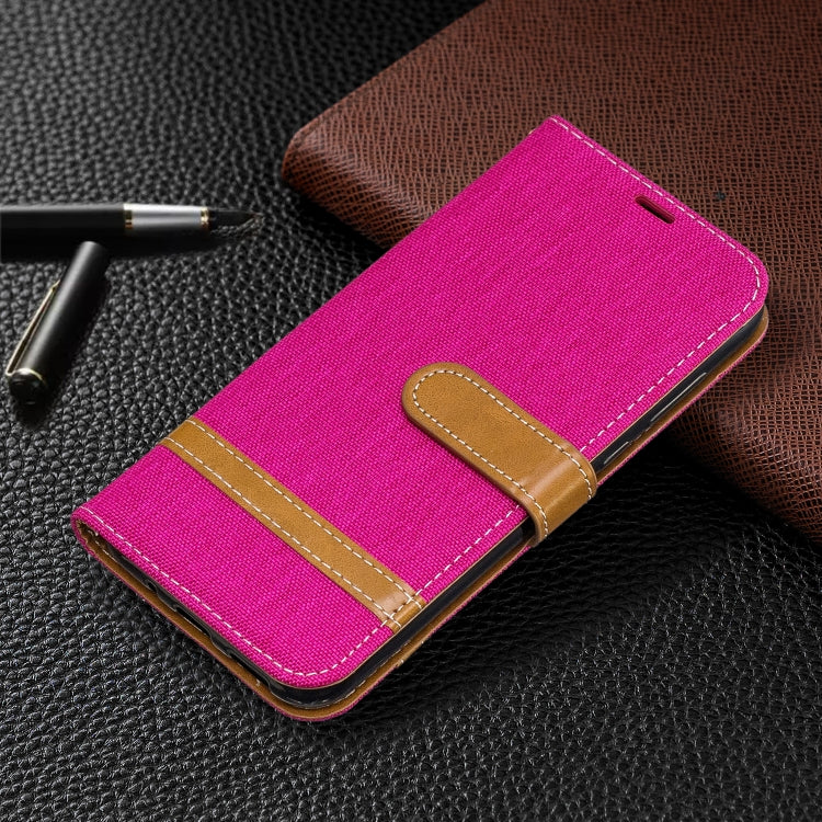 Color Matching Denim Texture Leather Case for Huawei Y5 (2019), with Holder & Card Slots & Wallet & Lanyard