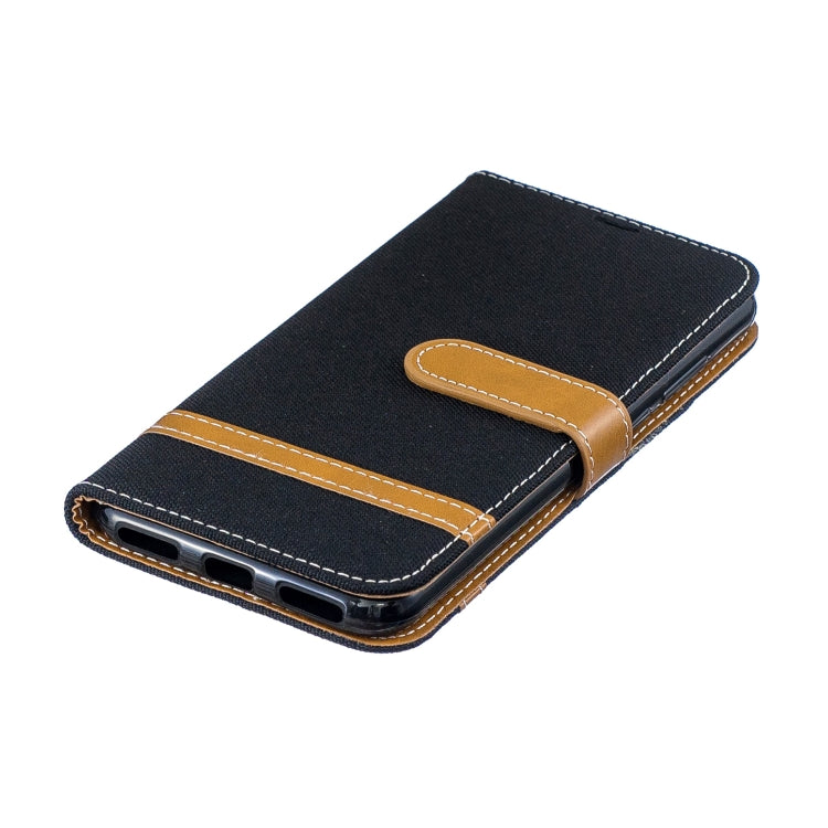 Color Matching Denim Texture Leather Case for Huawei Y6 2019 / Y6  Pro 2019, with Holder & Card Slots & Wallet & Lanyard