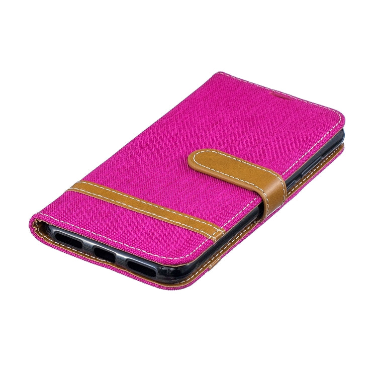 Color Matching Denim Texture Leather Case for Huawei Y6 2019 / Y6  Pro 2019, with Holder & Card Slots & Wallet & Lanyard