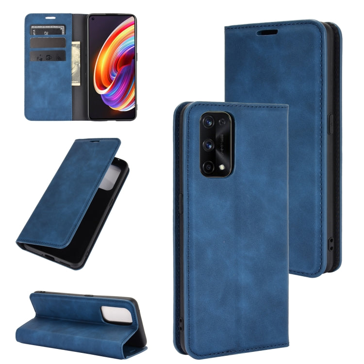 For OPPO Realme X7 Pro Retro-skin Business Magnetic Suction Leather Case with Holder & Card Slots & Wallet