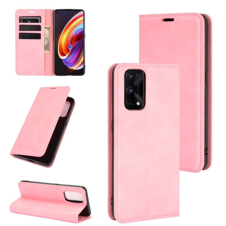 For OPPO Realme X7 Pro Retro-skin Business Magnetic Suction Leather Case with Holder & Card Slots & Wallet