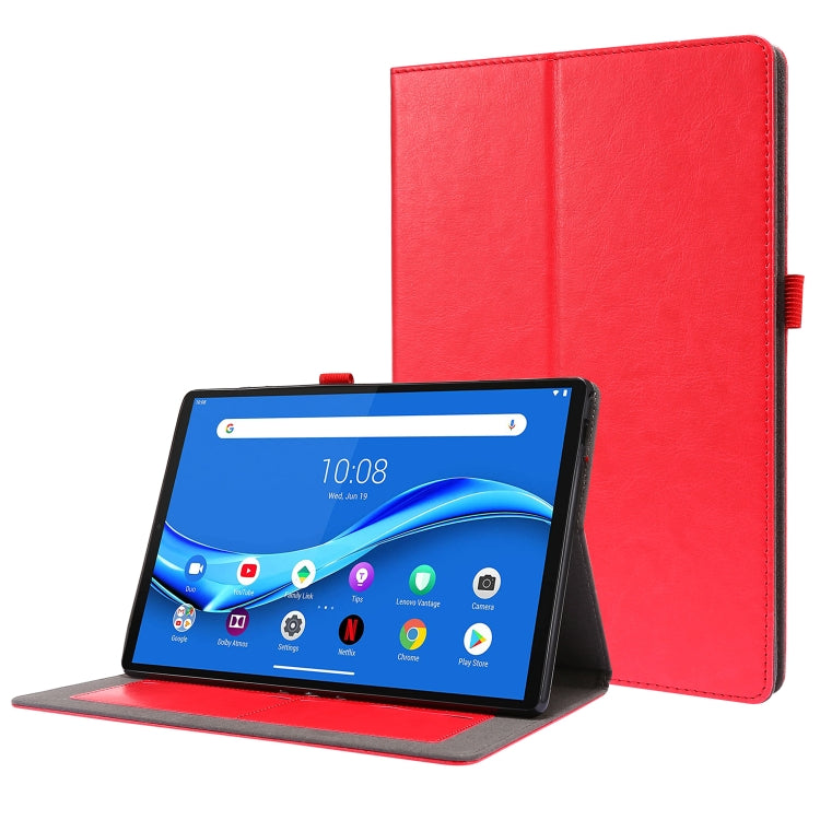 For  Lenovo Tab M10 10.1 2-Folding Business Horizontal Flip PU Leather Case with Card Slots & Holder