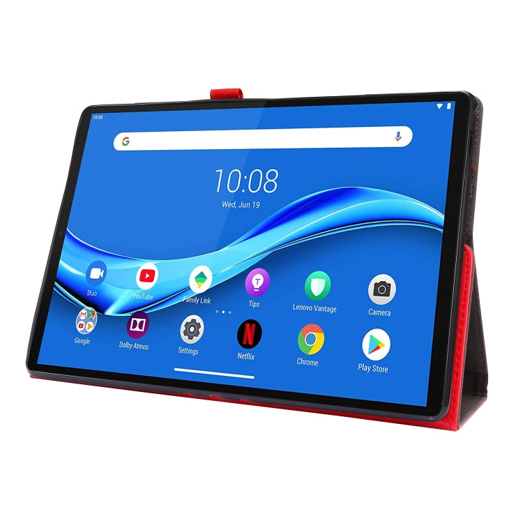 For  Lenovo Tab M10 10.1 2-Folding Business Horizontal Flip PU Leather Case with Card Slots & Holder