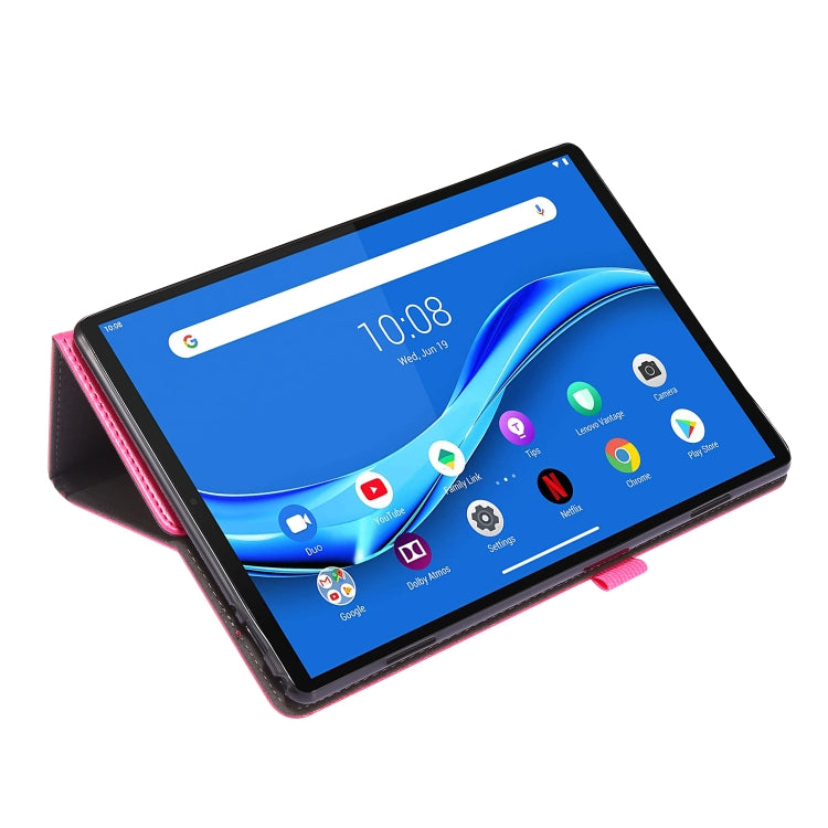 For  Lenovo Tab M10 10.1 2-Folding Business Horizontal Flip PU Leather Case with Card Slots & Holder