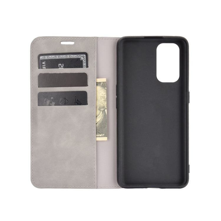 For Oppo Realme X7 Retro-skin Business Magnetic Suction Leather Case with Holder & Card Slots & Wallet