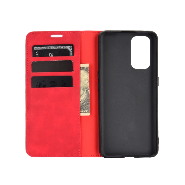 For Oppo Realme X7 Retro-skin Business Magnetic Suction Leather Case with Holder & Card Slots & Wallet