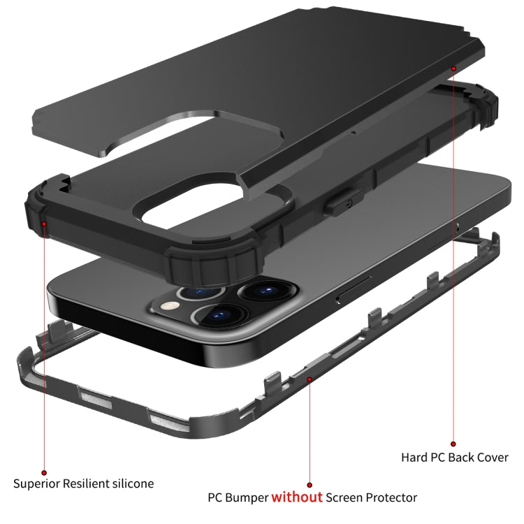 For iPhone 12 mini PC+ Silicone Three-piece Anti-drop Mobile Phone Protective Back Cover