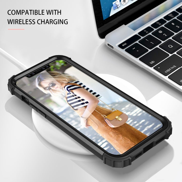 For iPhone 12 mini PC+ Silicone Three-piece Anti-drop Mobile Phone Protective Back Cover