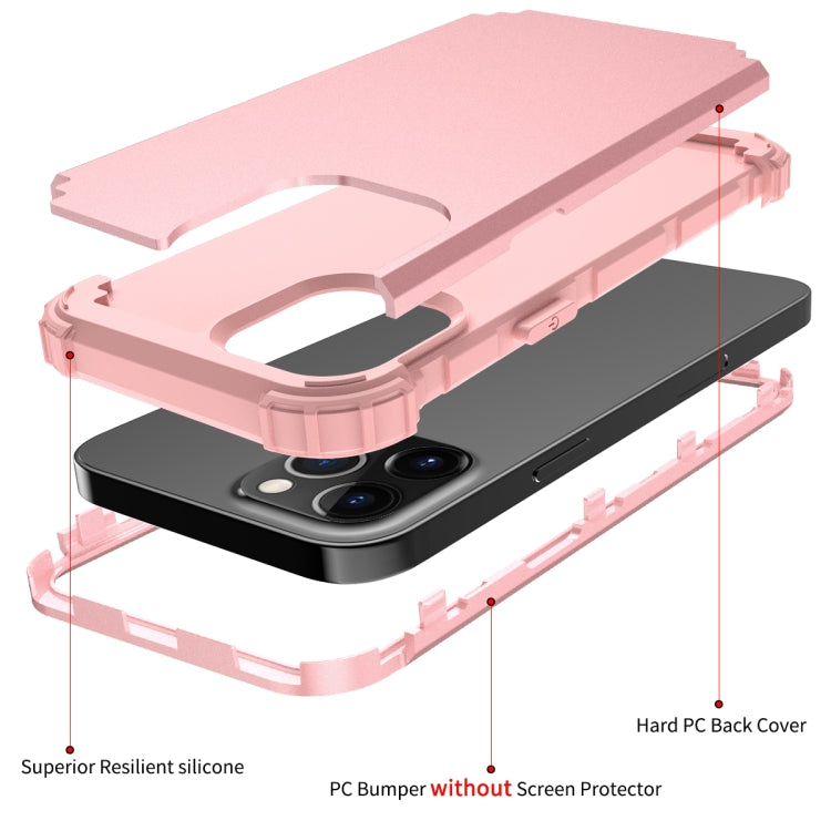 For iPhone 12 mini PC+ Silicone Three-piece Anti-drop Mobile Phone Protective Back Cover