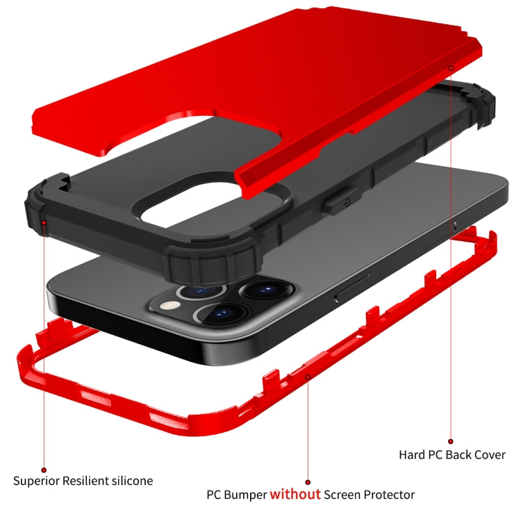 For iPhone 12 mini PC+ Silicone Three-piece Anti-drop Mobile Phone Protective Back Cover