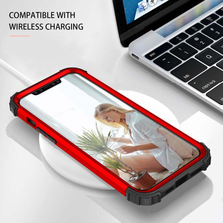 For iPhone 12 mini PC+ Silicone Three-piece Anti-drop Mobile Phone Protective Back Cover