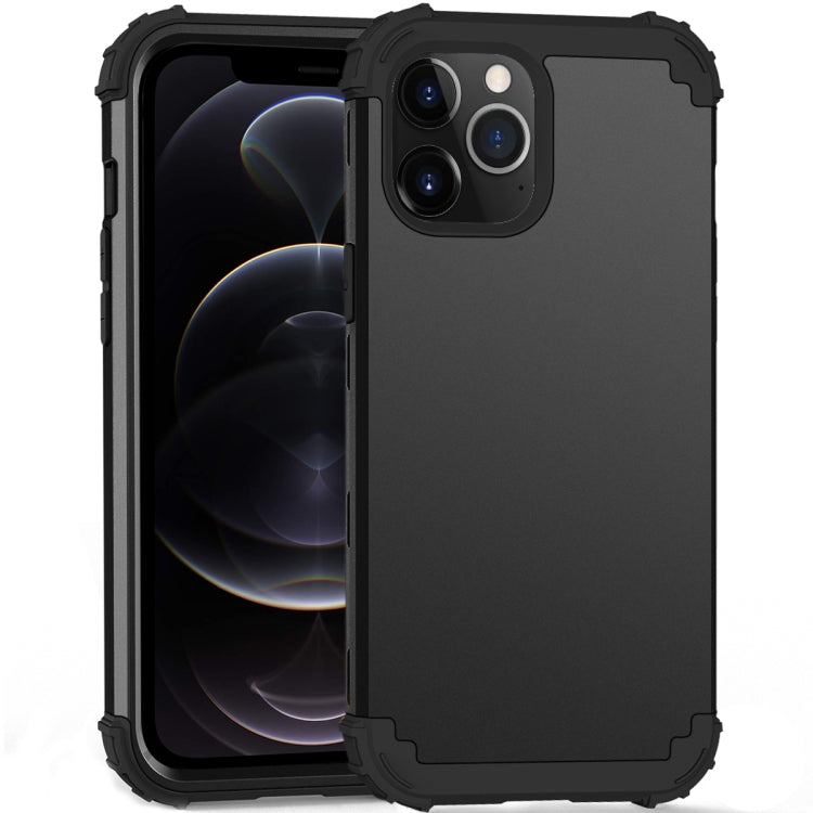 For iPhone 12 / 12 Pro PC+ Silicone Three-piece Anti-drop Mobile Phone Protective Back Cover