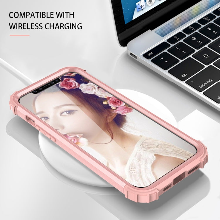 For iPhone 12 / 12 Pro PC+ Silicone Three-piece Anti-drop Mobile Phone Protective Back Cover