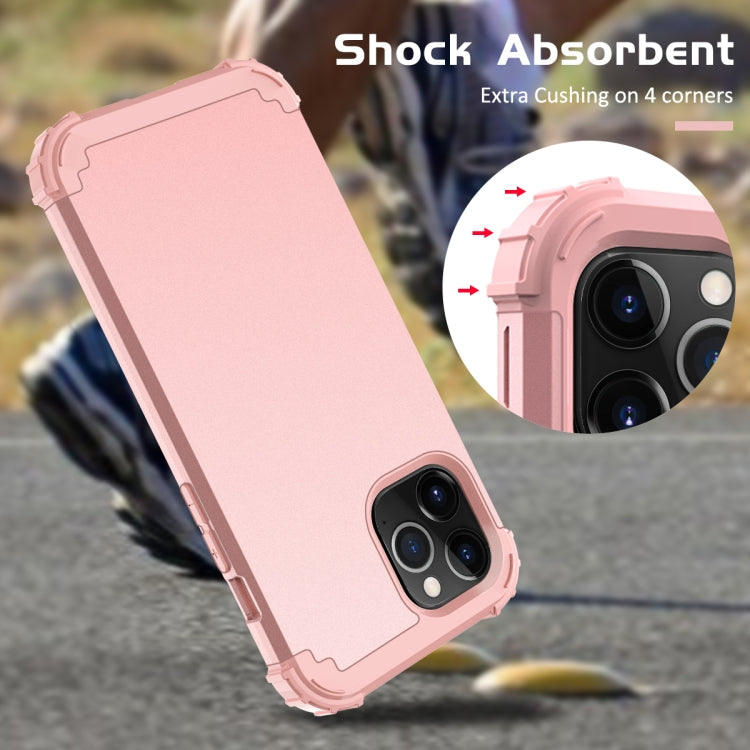 For iPhone 12 / 12 Pro PC+ Silicone Three-piece Anti-drop Mobile Phone Protective Back Cover