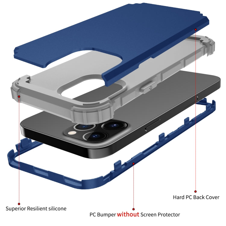 For iPhone 12 / 12 Pro PC+ Silicone Three-piece Anti-drop Mobile Phone Protective Back Cover